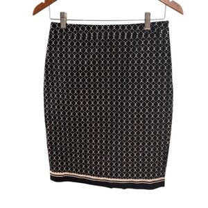 The Limited Pencil Skirt - Black/Cream Pattern Size 2